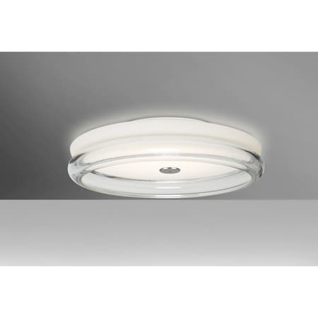 Besa Lighting Topper 12 Ceiling, Opal/Clear, Finish, 2x40W Halogen TOPPER12CLC-HAL